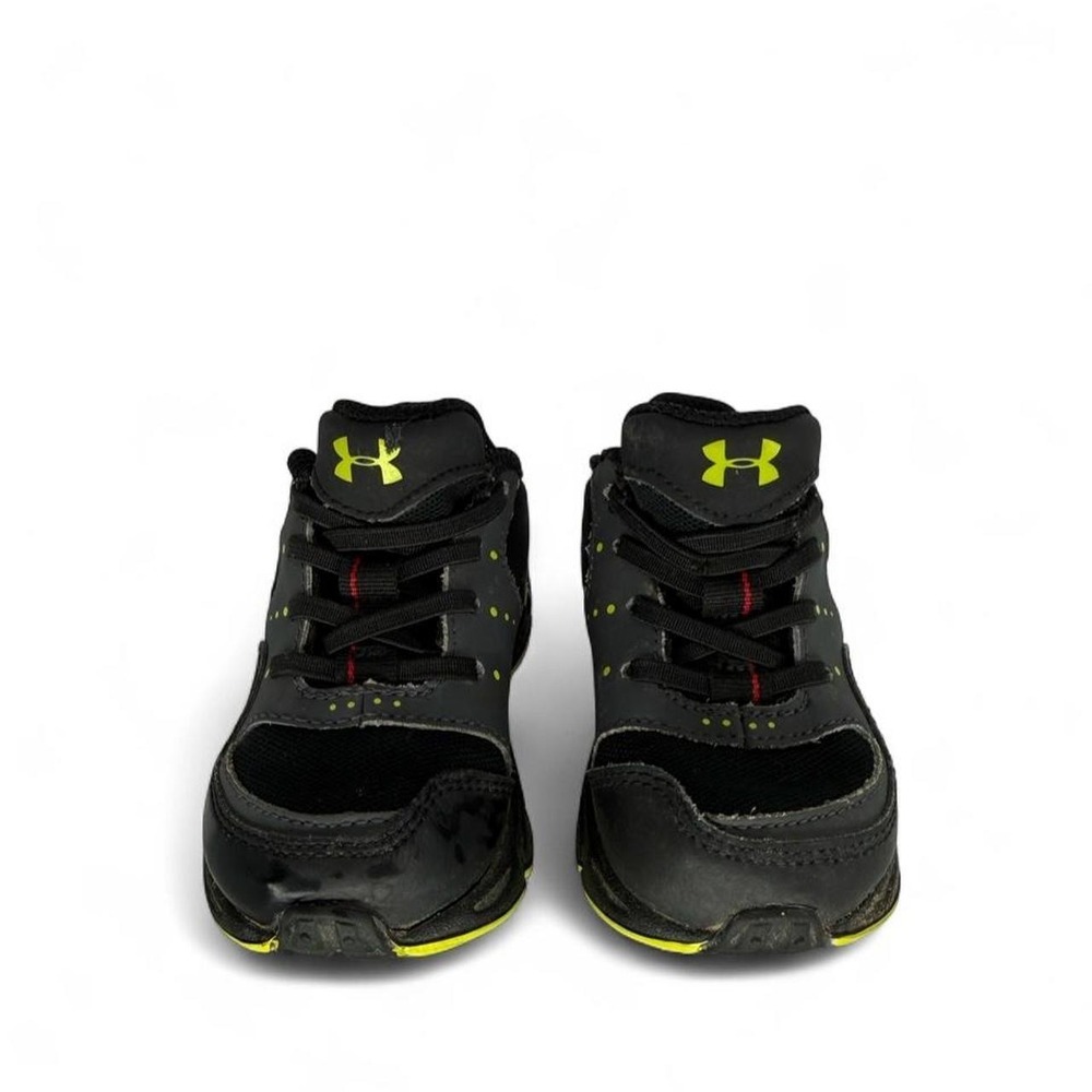 Under Armour Toddler 5K Black Gray Neon Yellow Running Shoes 1237925-020